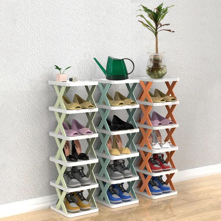 High-Quality 5-Tier X-Shaped Shoe Rack – Space-Saving Floor Organizer (Without Box)